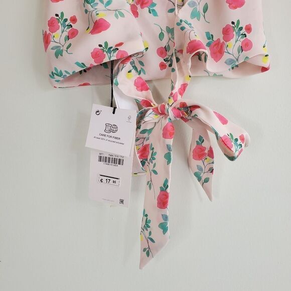 Zara Silky Floral Crop Top Cami Size‎ Medium - Picture 9 of 16